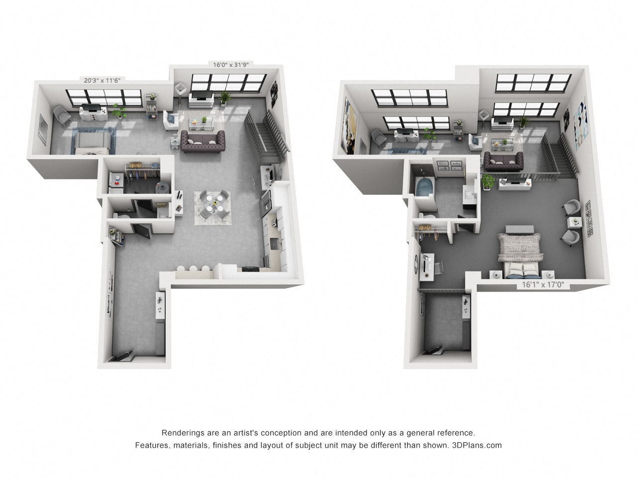 Floor plan for 2 beds, 1.5 baths, 1452 sqft